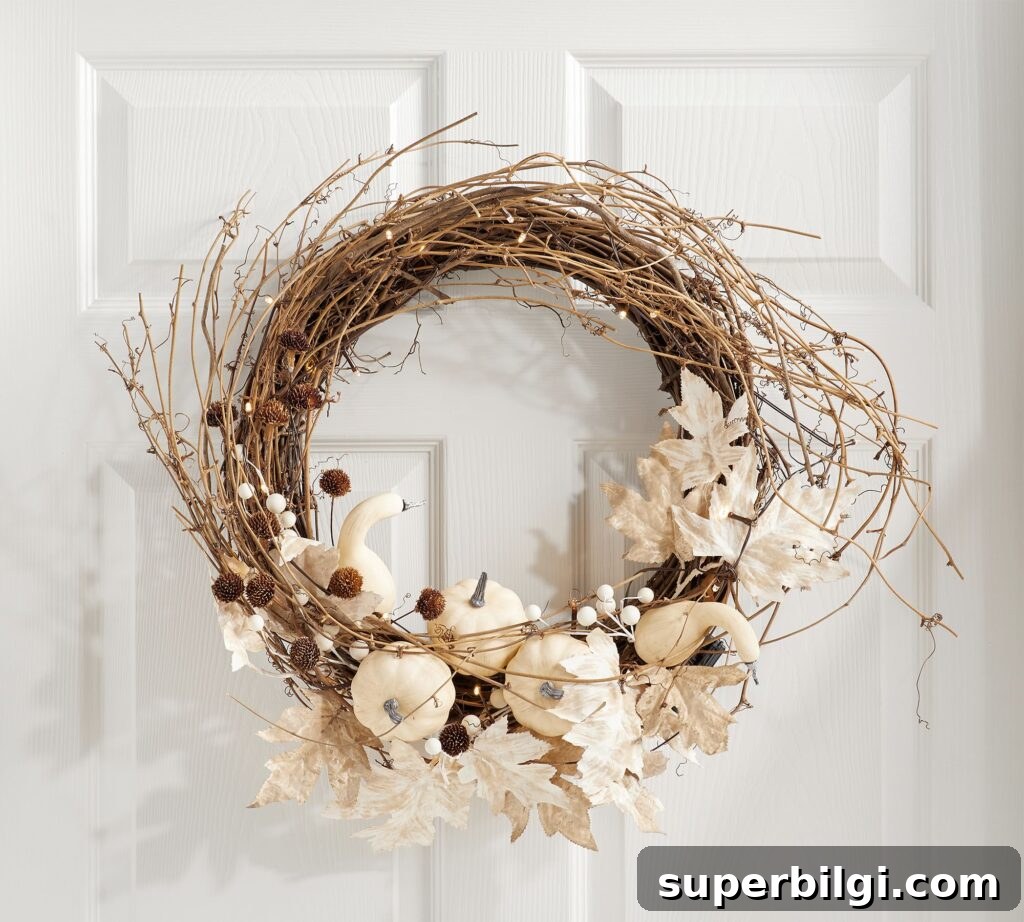 faux lit harvest pumpkin wreath