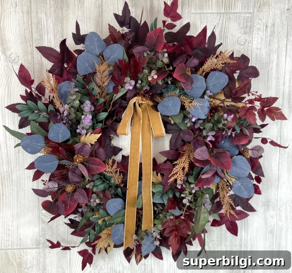 fall mixed foliage wreath