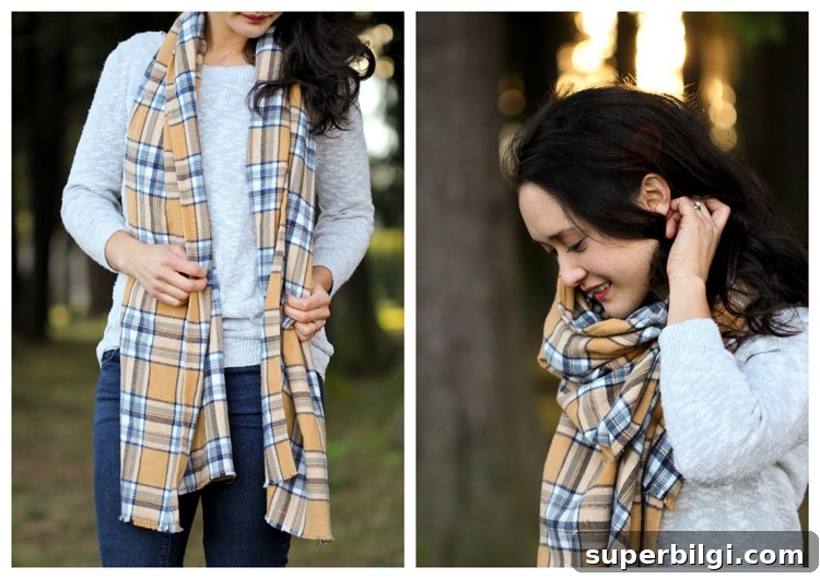 60+ DIY Christmas Gift Ideas for 2025 61 DIY flannel scarf with fringe
