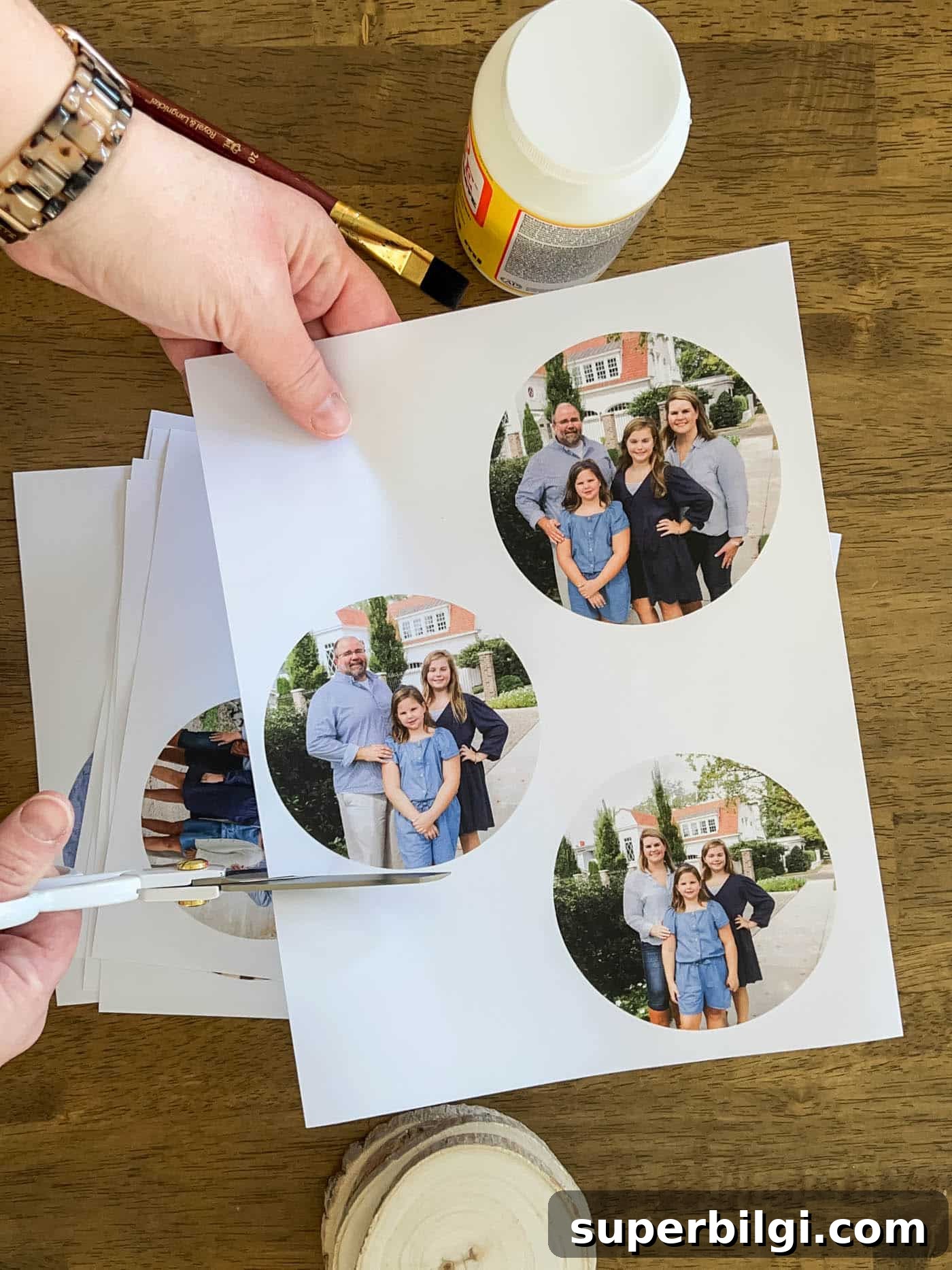 DIY Photo Transfer to Wood: Step-by-Step Guide 4 cut the circle photo out for craft