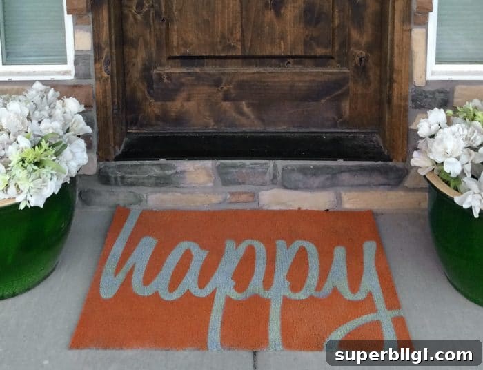 Fall Doormats You'll Love: Create a Layered Entryway 12 "Happy" Fall Doormat