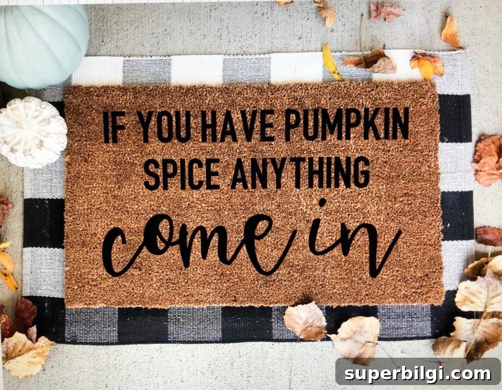 Fall Doormats You'll Love: Create a Layered Entryway 5 Pumpkin Spice Doormat