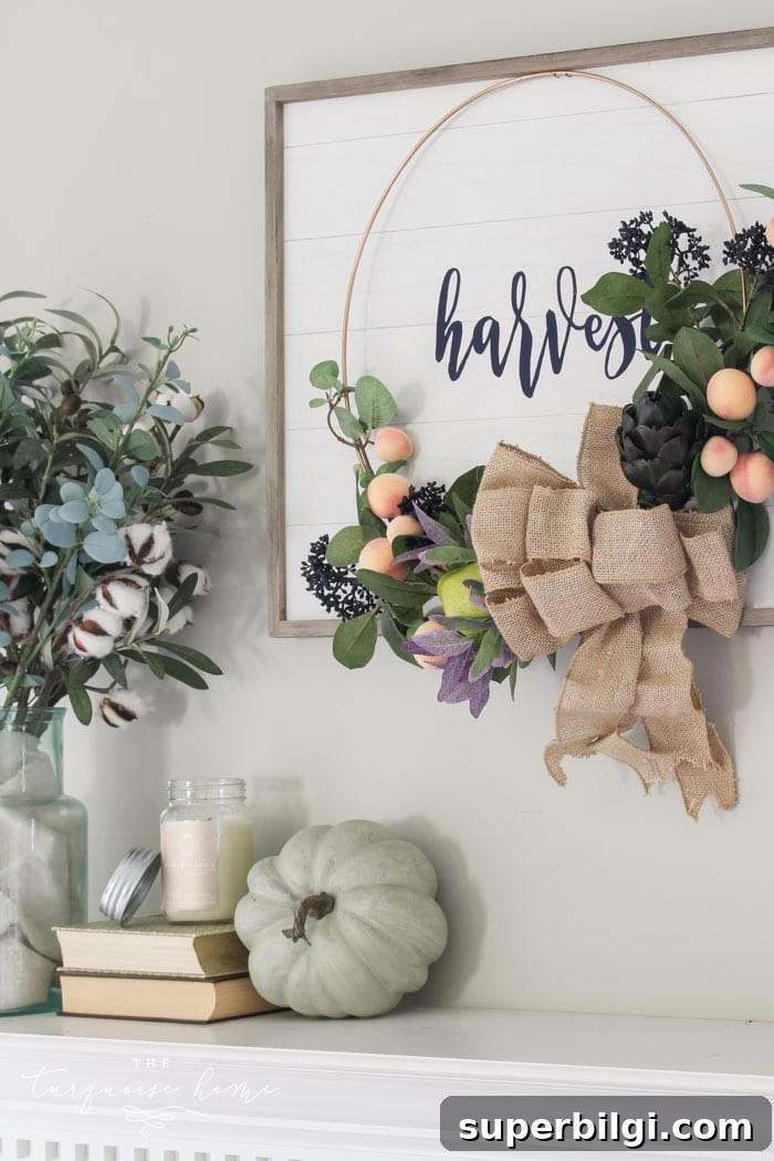 Cozy Fall Mantel Decor with Harvest Wreath 6 Harvest Fall Mantel Decor - home tour!