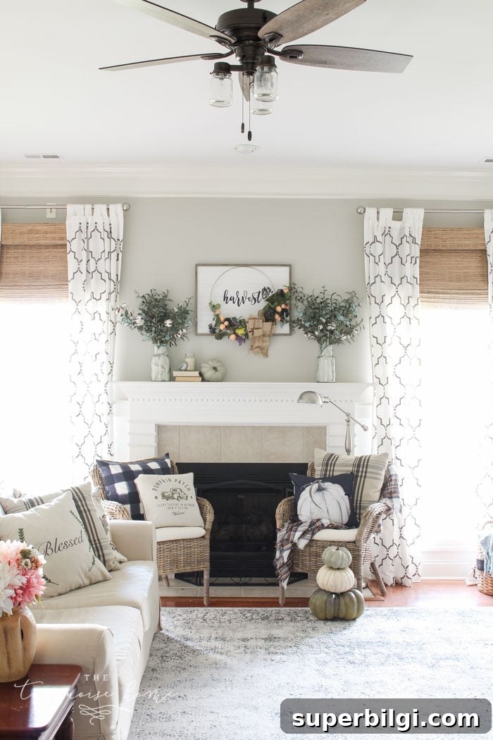 Cozy Fall Mantel Decor with Harvest Wreath 7 Harvest Fall Mantel Decor - home tour!