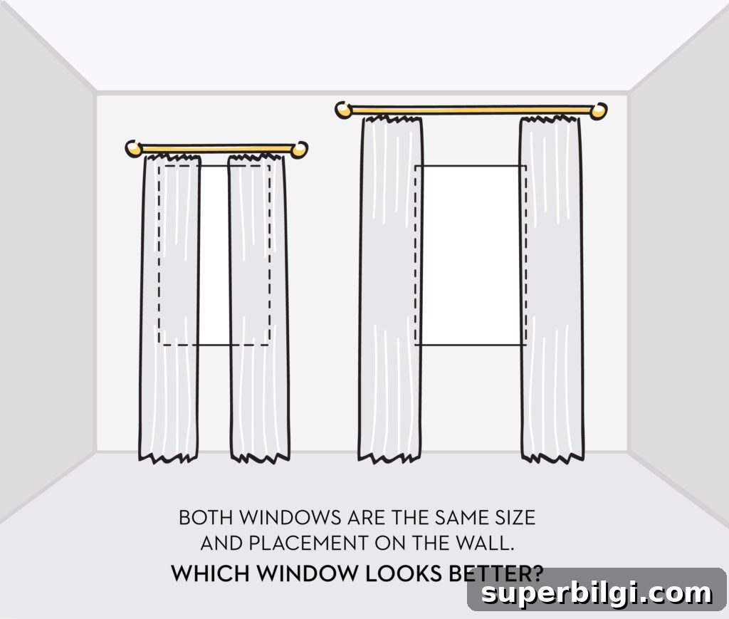 Stylish Budget Curtain Ideas to Transform Your Home 15 How to hang curtains high and wide! | Cheap Curtain Ideas