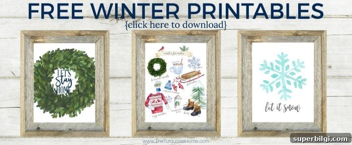 50 Free Christmas Printables to Decorate Your Home 11 Free Winter Printables