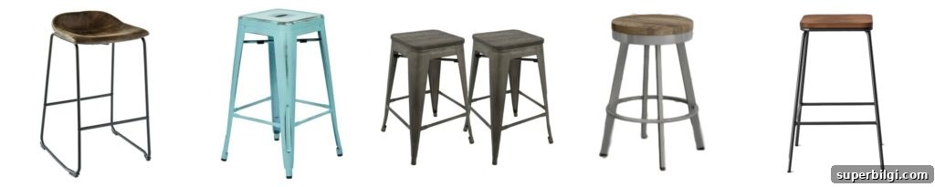 Modern Farmhouse Bar Stools for Your Kitchen Island 5 Backless Metal Farmhouse Bar Stools