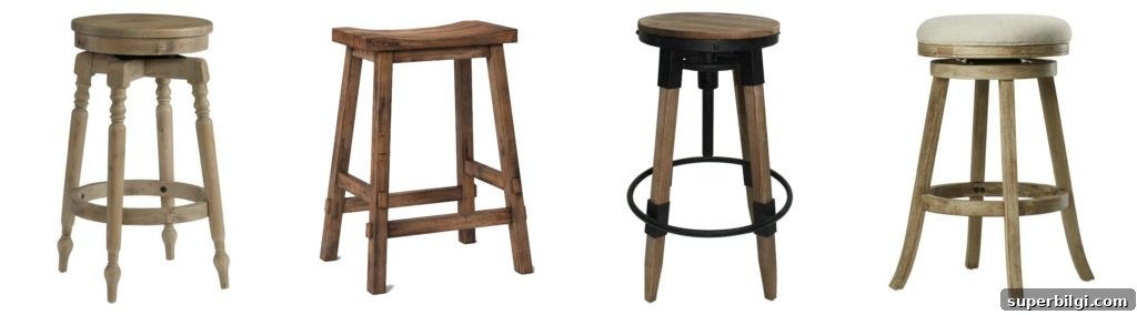 Modern Farmhouse Bar Stools for Your Kitchen Island 6 Wooden Farmhouse Bar Stools