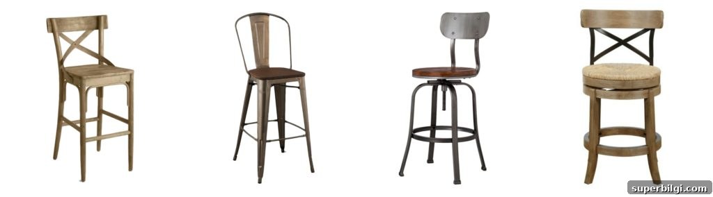 Modern Farmhouse Bar Stools for Your Kitchen Island 7 High-backed Farmhouse Bar Stools