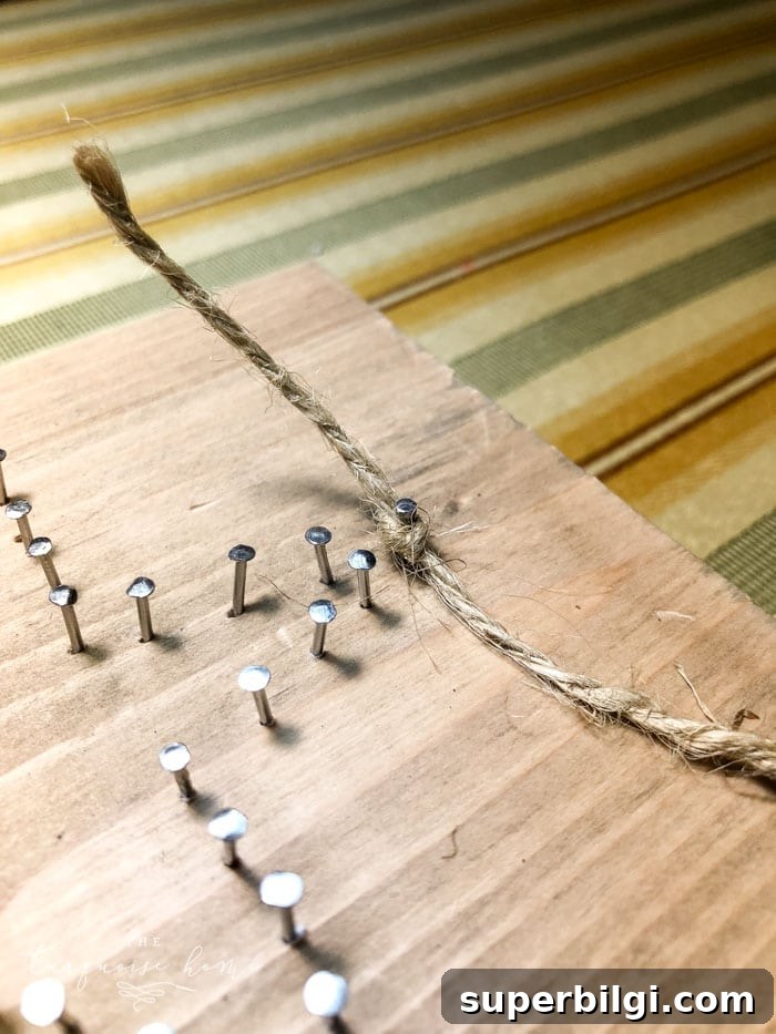 Nail art with string