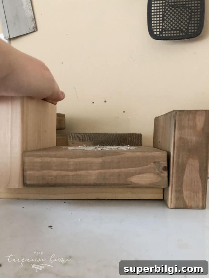 attach the base of DIY stocking holder
