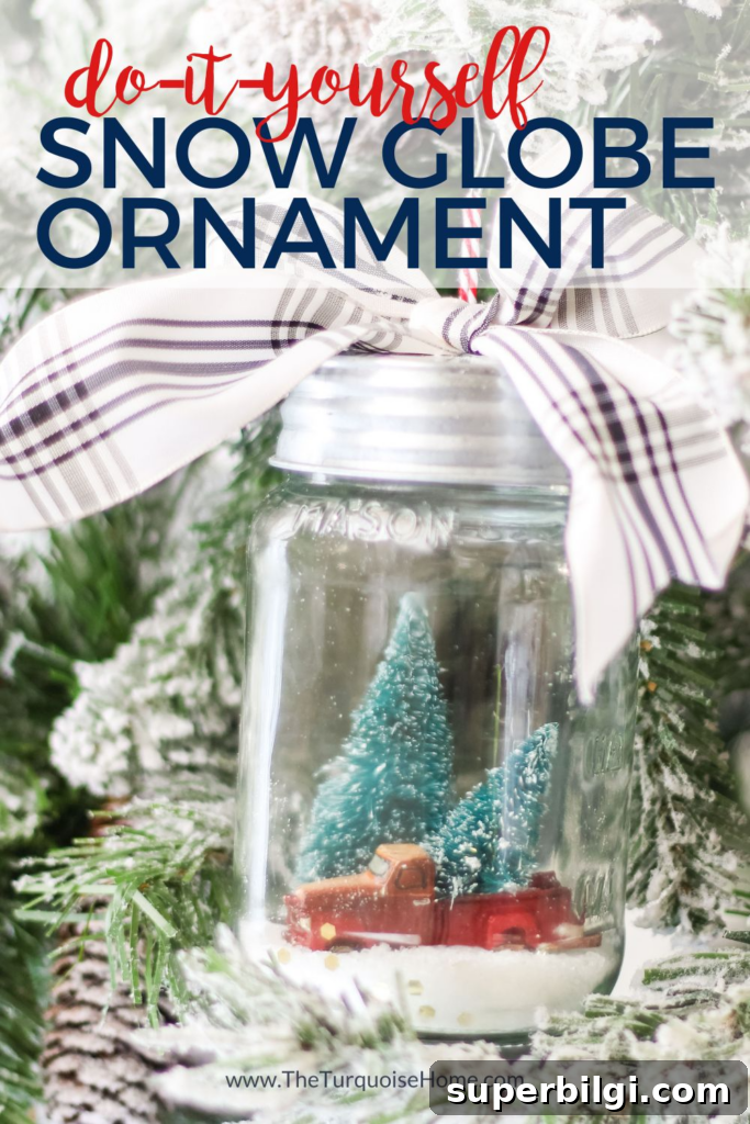 How to Make a Mason Jar Snow Globe Ornament for Christmas 2 DIY Snow Globe Ornament