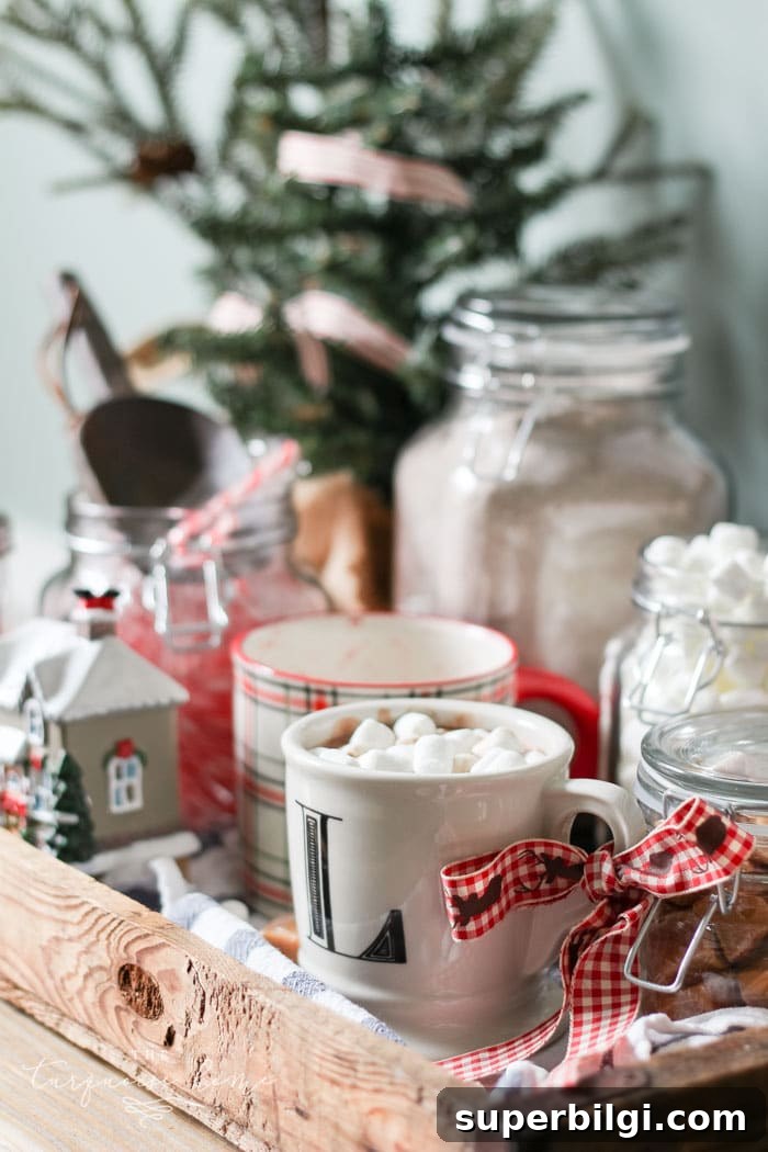 An easy Hot Chocolate Bar. Perfect for entertaining or just enjoying for yourself all winter long!
