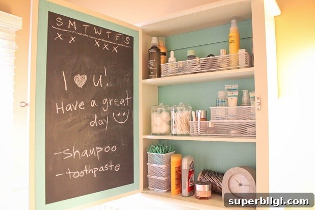 Chalkboard Painted Medicine Cabinet