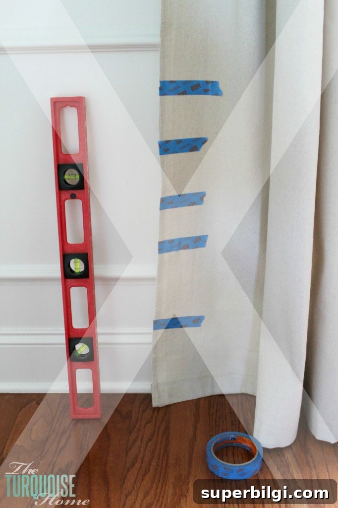 How to Turn Drop Cloths into Stylish Curtains 4 DIY Painted Drop Cloth Curtains | TheTurquoiseHome.com