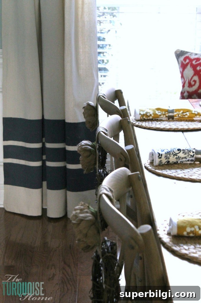 How to Turn Drop Cloths into Stylish Curtains 8 DIY Painted Drop Cloth Curtains | TheTurquoiseHome.com