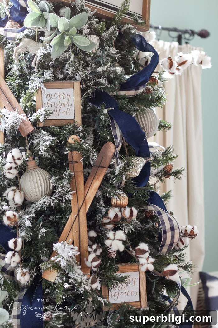 Navy and Green Farmhouse Christmas Tree Ideas 6 Navy & Green Farmhouse Christmas Tree