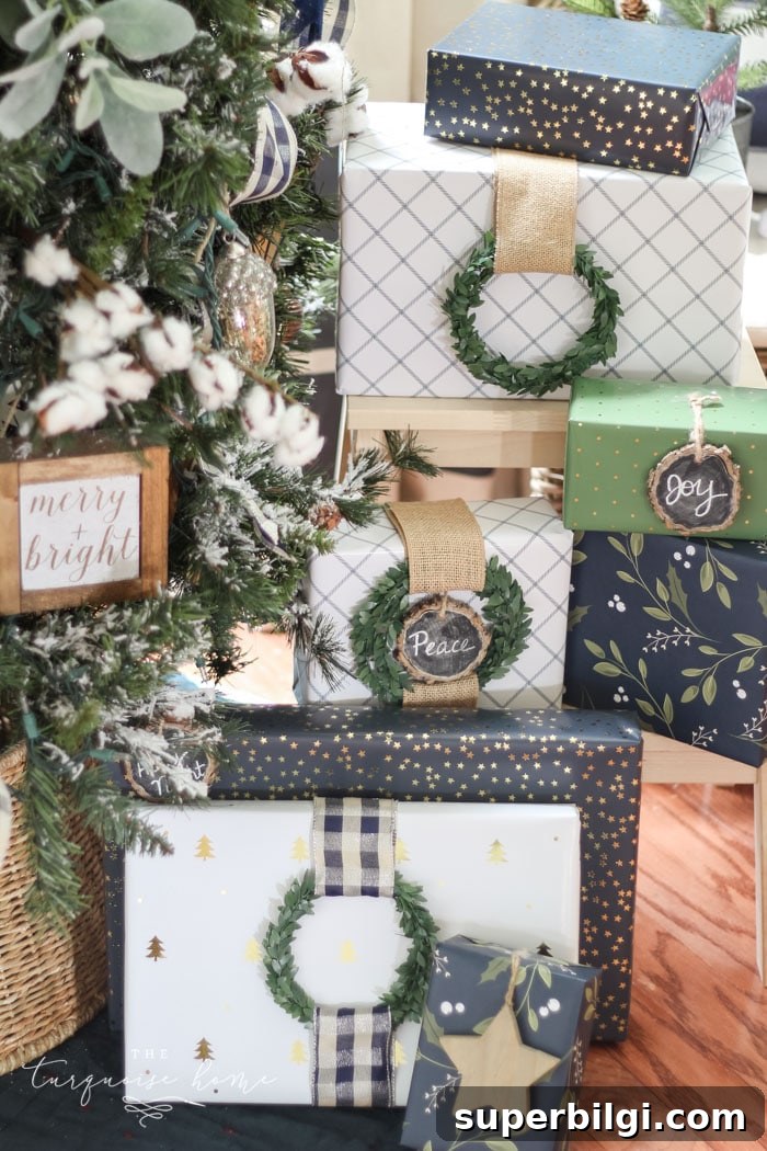 Navy and Green Farmhouse Christmas Tree Ideas 9 Navy & Green Farmhouse Christmas Tree