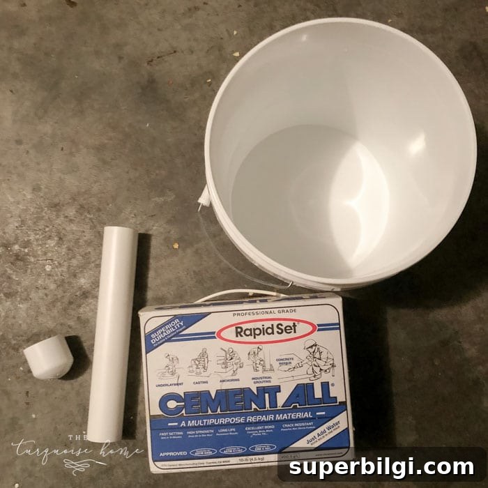 Supplies needed to DIY a Basket Christmas Tree Stand