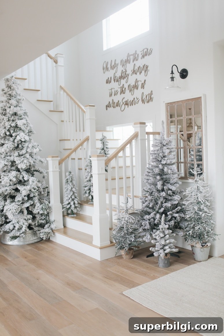 Stunning Flocked Christmas Tree Ideas for a Snowy Look 12 Hygge Decor at Nina and Cecilia