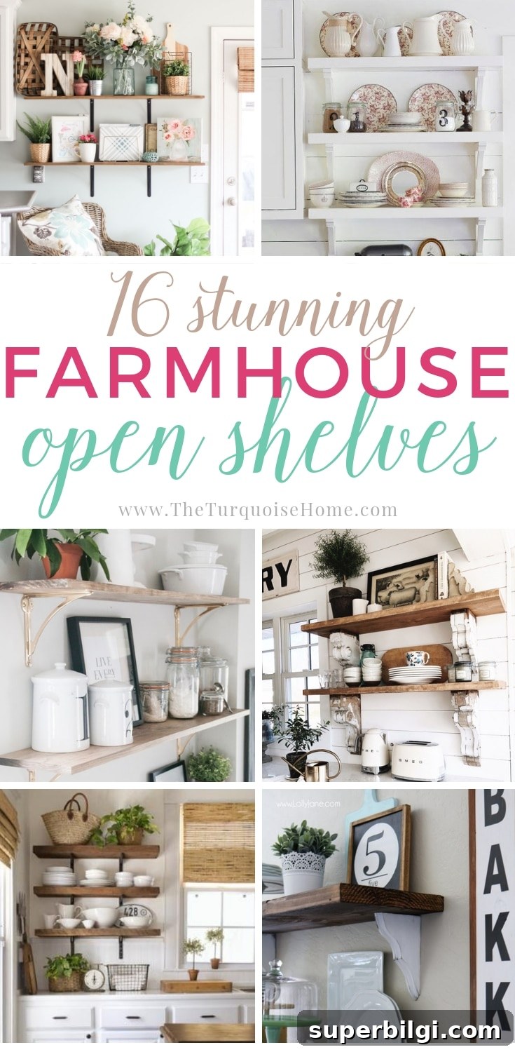 Farmhouse Open Shelving Ideas to Elevate Your Kitchen 6 16 Stunning Farmhouse Open Shelving Ideas - tons of gorgeous DIY inspiration!