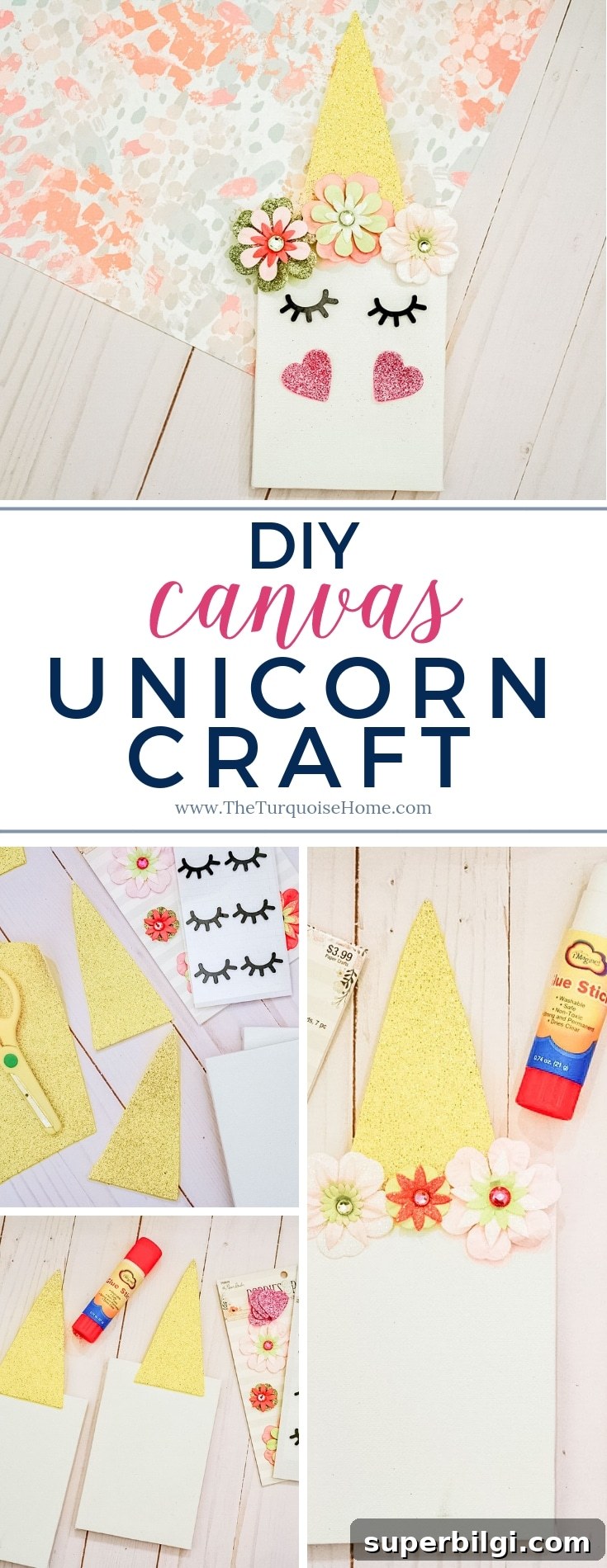 DIY Unicorn Canvas Art Tutorial 7 DIY Canvas Unicorn Craft - super easy and just 5 steps!