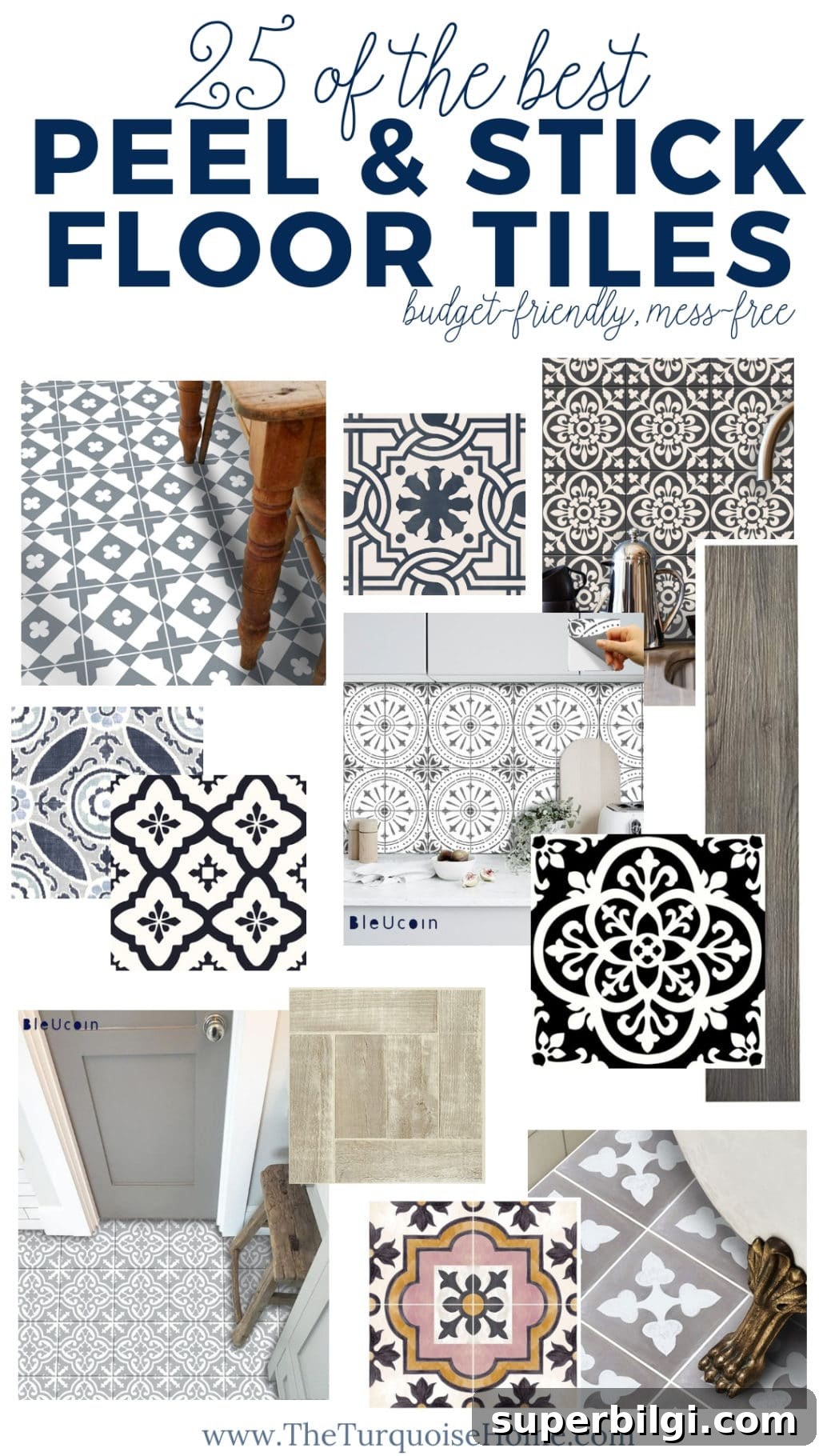 Peel and Stick Floor Tile Ideas for Kitchen, Bath & Living Room 4 The 25 Best Peel and Stick Floor Tile Ideas - perfect for a budget-friendly floor renovation! #peelandstickfloortile #diyproject #shoppingguide #diyhomedecor