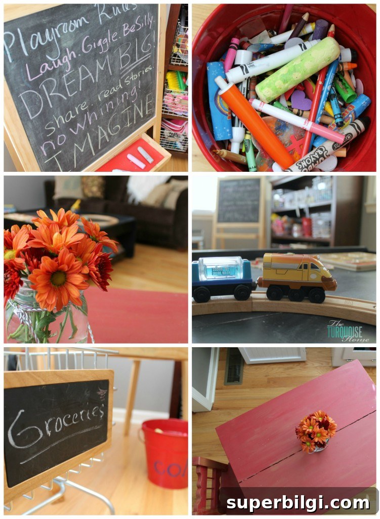 Transform a Formal Dining Room into a Functional Playroom 19 Formal Dining Room to Functional Play Room | TheTurquoiseHome.com