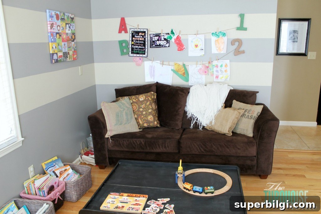 Transform a Formal Dining Room into a Functional Playroom 20 Formal Dining Room to Functional Play Room | TheTurquoiseHome.com