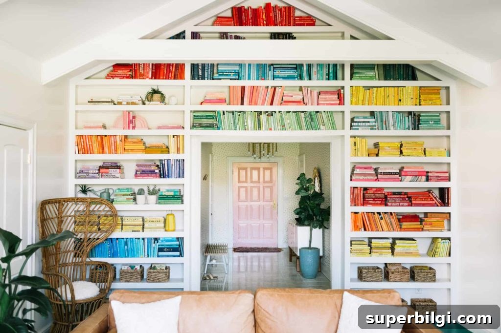 Bookshelf Styling Ideas to Transform Your Bookcase 7 How to use books as bookshelf decor by A Beautiful Mess