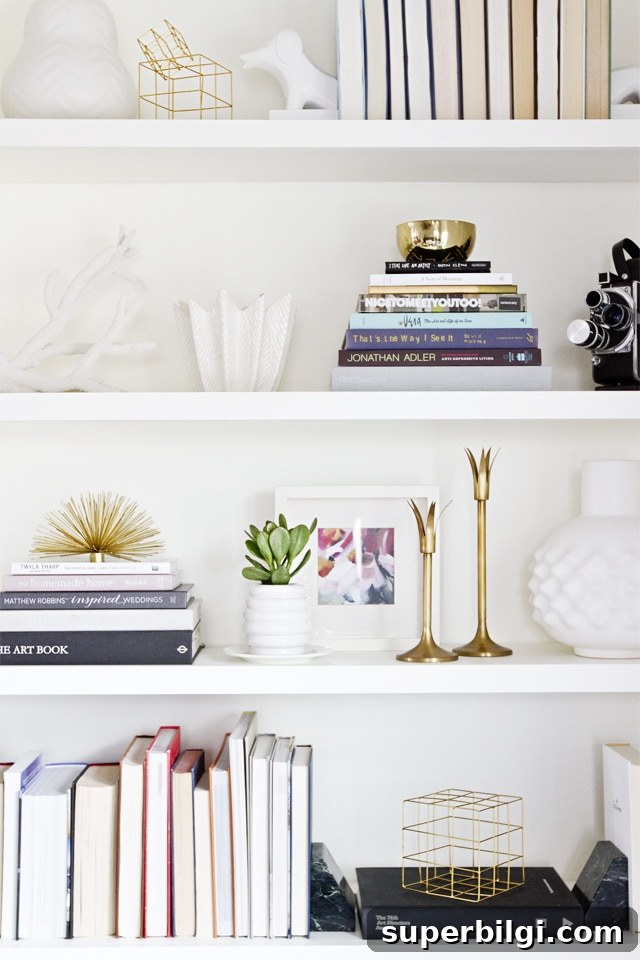 Bookshelf Styling Ideas to Transform Your Bookcase 9 How to decorate a bookshelf -- with books and knick knacks!