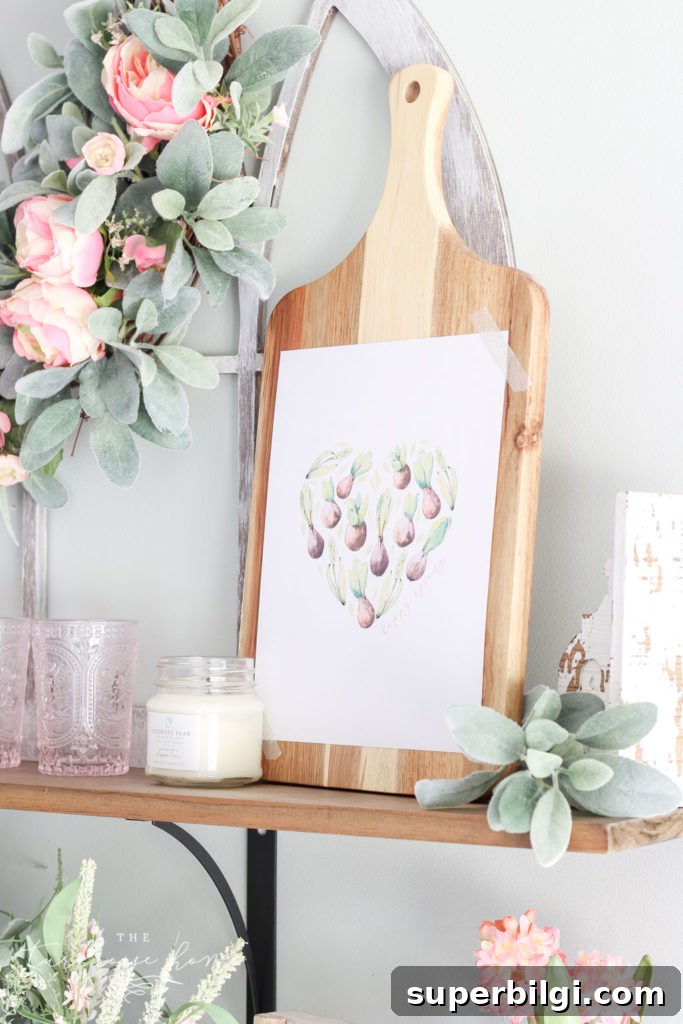 10 Free Floral Spring Printables to Download 2 Floral Shop Open Shelves with Free Spring Printable - succulent bulbs!