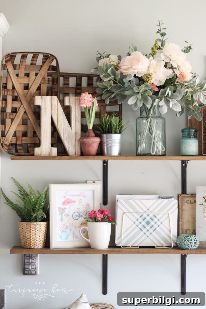 DIY Kitchen Cabinet Makeovers on a Budget 5 Farmhouse Spring Decorating Ideas - Open Shelves in the Kitchen!