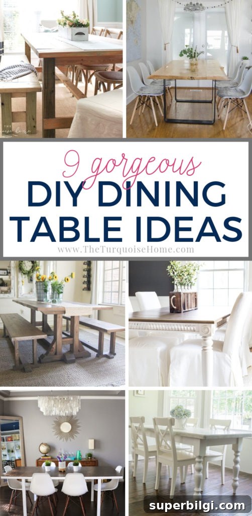 A selection of DIY dining tables