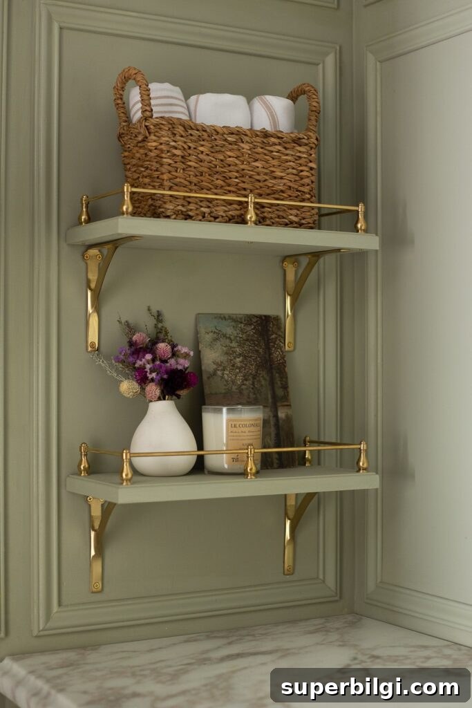 Affordable DIY Shelving Ideas for Small Spaces and Storage 11 DIY Shelves with Brass Gallery Rails