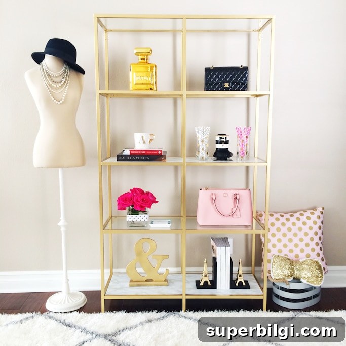 Affordable DIY Shelving Ideas for Small Spaces and Storage 15 Gold Freestanding Shelves