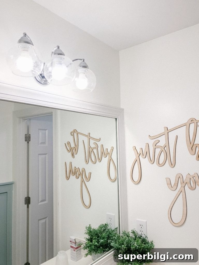 New Modern Light Shades for Girls' Bathroom Makeover | Globe Light Shades | Bathroom Vanity Light