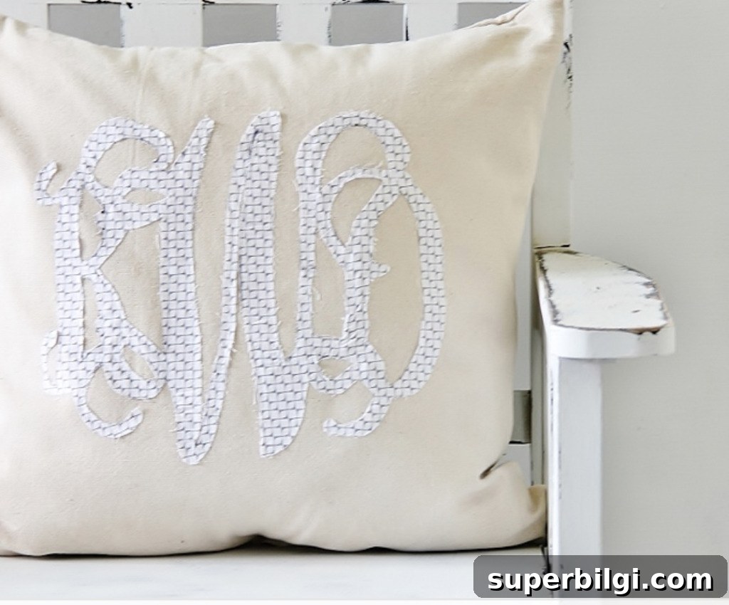 DIY Monogram Ideas for Every Room in Your Home 7 DIY monogrammed pillow | fabric cut out monogram