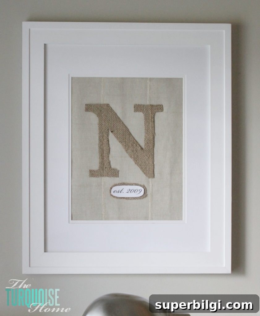 DIY Monogram Ideas for Every Room in Your Home 4 DIY Framed Burlap Monogram