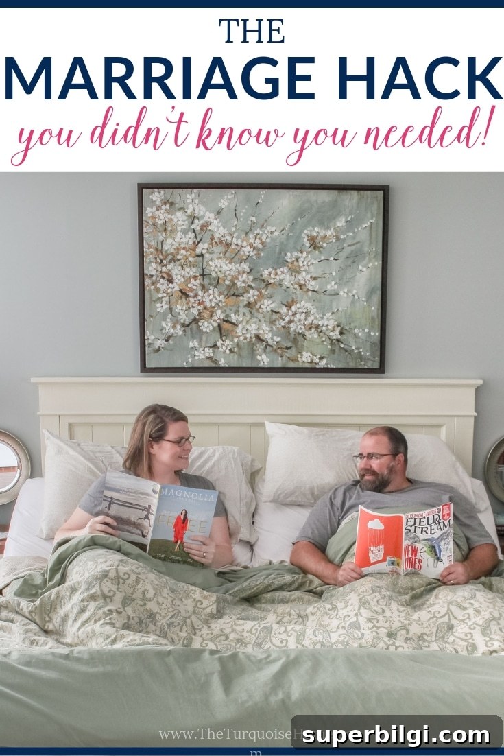 Sleeping in Separate Beds: Benefits and Saatva Mattress Review 3 Couple smiling at each other in two twin beds reading magazines