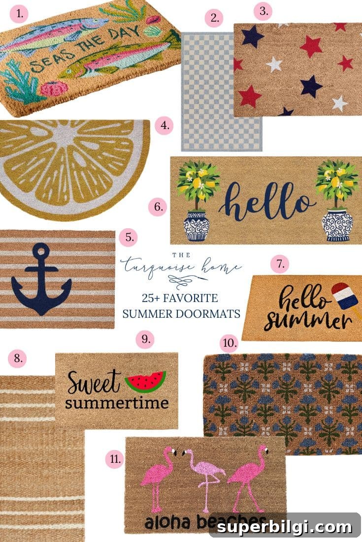 20+ Summer Doormat Ideas for a Welcoming Front Porch 5 summer doormats 2026