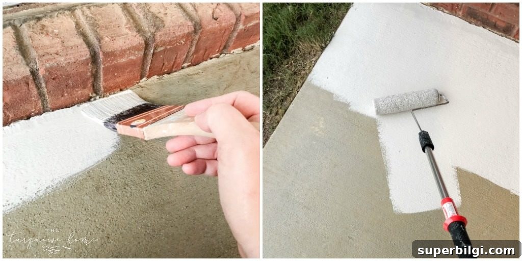 Paint Your Concrete Patio: Prep, Tools and Sealing Tips 7 Valspar's Porch, Floor and Patio Latex Paint - How to Paint A Concrete Patio