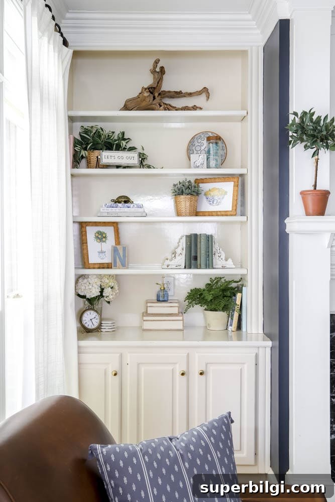 How to Prepare Your Home for Summer: Checklist 9 summer styled built-in shelves