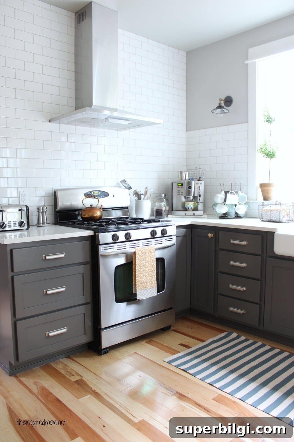 10 Gray Paint Colors That Transform Your Home 11 Kendall Charcoal in the kitchen