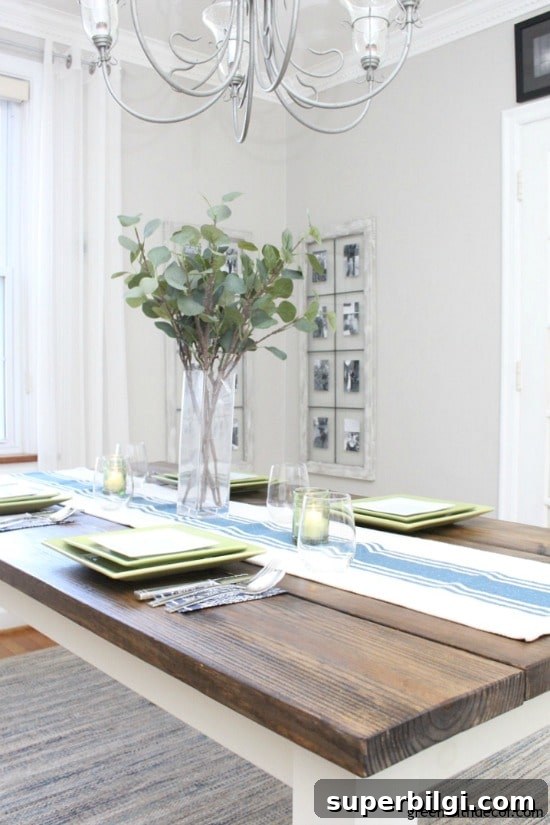 A dining room with Agreeable Gray by Sherwin Williams