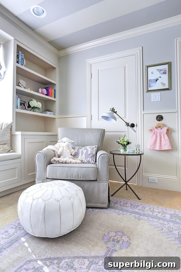 Little girl's nursery with Agreeable Gray by Sherwin Williams