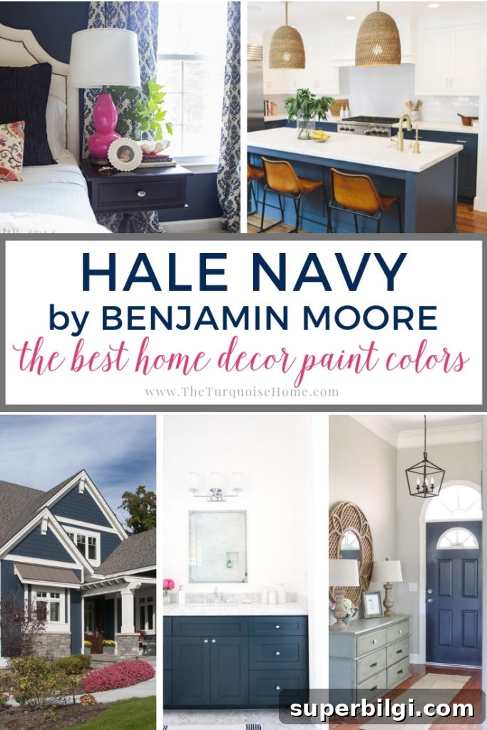 Benjamin Moore Hale Navy: Color Guide and Pairing Ideas 3 Benjamin Moore Haly Navy is one of the most popular navy paint colors!