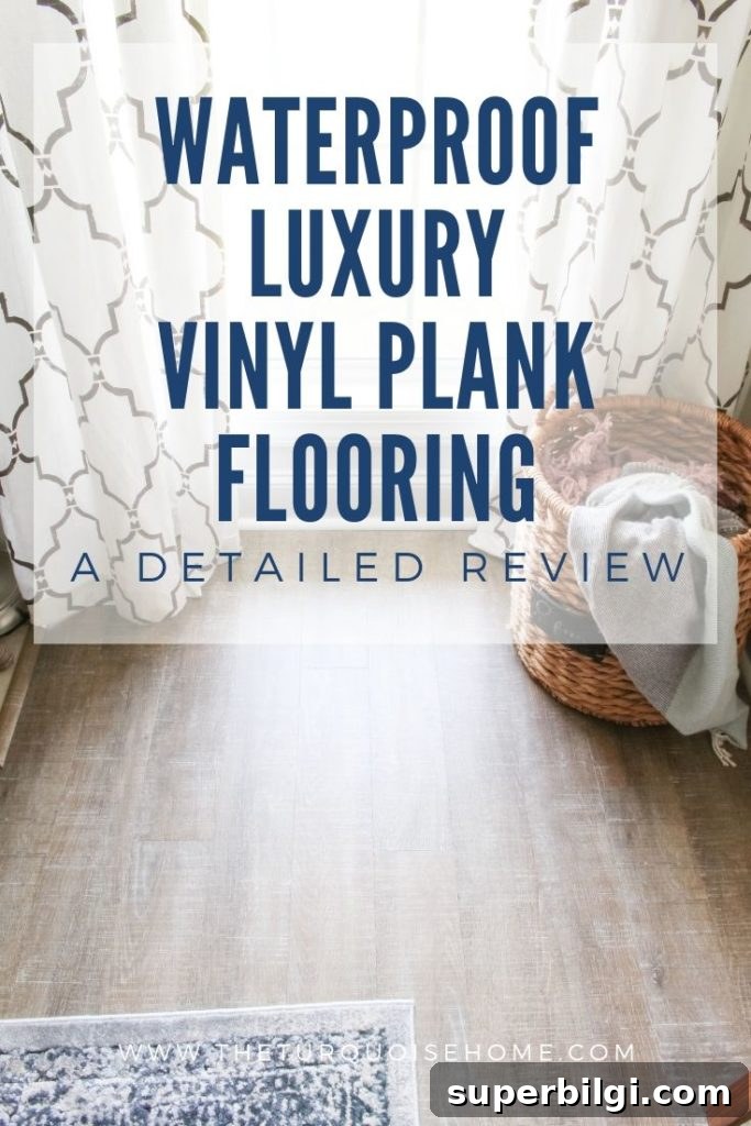 Luxury Vinyl Plank Flooring Review: Pros, Cons and Buying Guide 2 Luxury Vinyl Plank Flooring Review | Get the farmhouse look without the cost or upkeep of hardwood floors! Waterproof Luxury Vinyl Plank Flooring | COREtec Boardwalk Oak @Theturquoisehome #flooring #luxuryvinylplank #floor