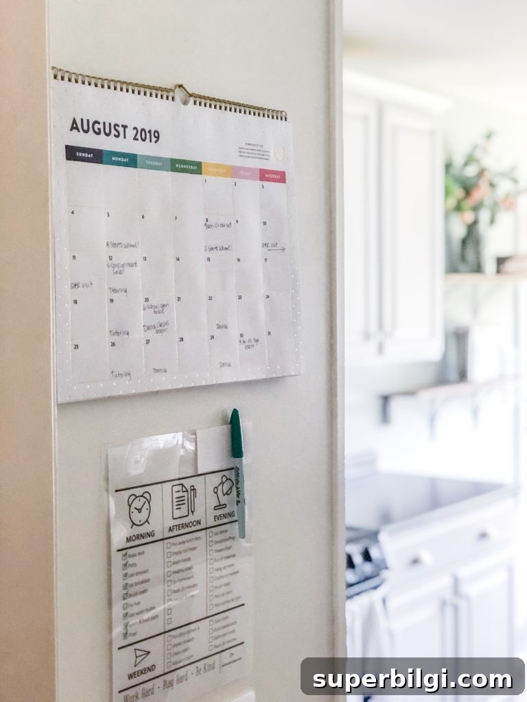 Family Calendar Ideas | Emily Ley Wall Calendar | Chore Charts | Family Command Center