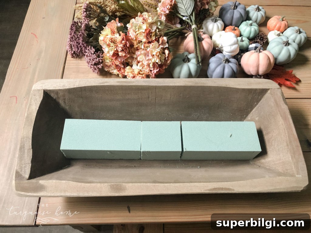 DIY Rustic Dough Bowl Centerpiece for Fall 3 DIY Pumpkin & Dough Bowl Floral Fall Centerpiece